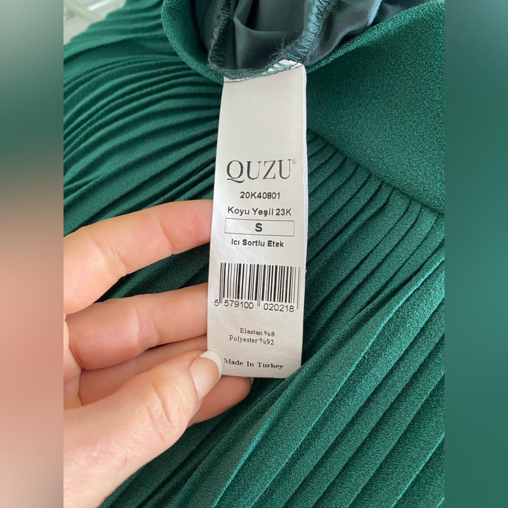 Quzu Green Pleated Women's Skort | small - Picture 6 of 8